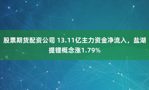 股票期货配资公司 13.11亿主力资金净流入，盐湖提锂概念涨1.79%